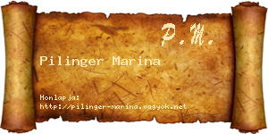 Pilinger Marina névjegykártya